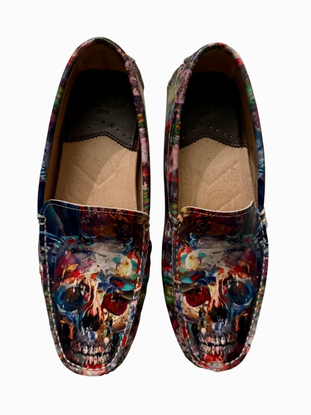 Robert Graham Brushwork Printed Leather Loafers – Size 8.5 (Mens) Like New!